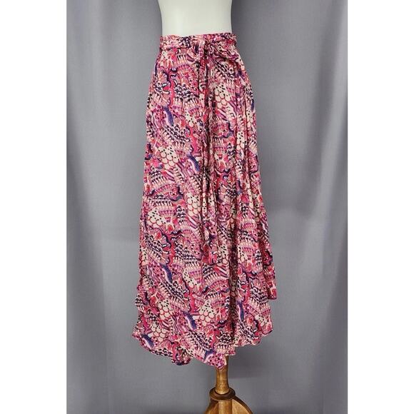 Chufy Skirt Womens Medium Pink Handkerchief Midi Wrap Viscose Fairy Whimsical - Picture 2 of 9